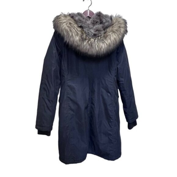Aritzia TNA Blackcomb Black Parka Hooded Jacket Size Small Winter Coat Faux Fur - Picture 15 of 16